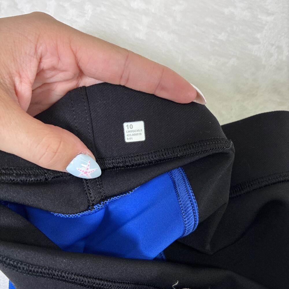 Lululemon Wunder Train Aerobic HR Tight 25" Blue & Black Size 10 Twill Charity - Picture 8 of 8